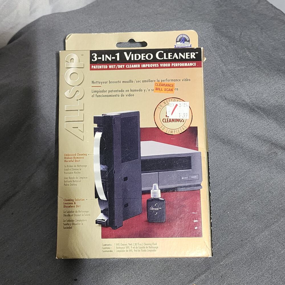 3 in 1 VCR Video Head Cleaner